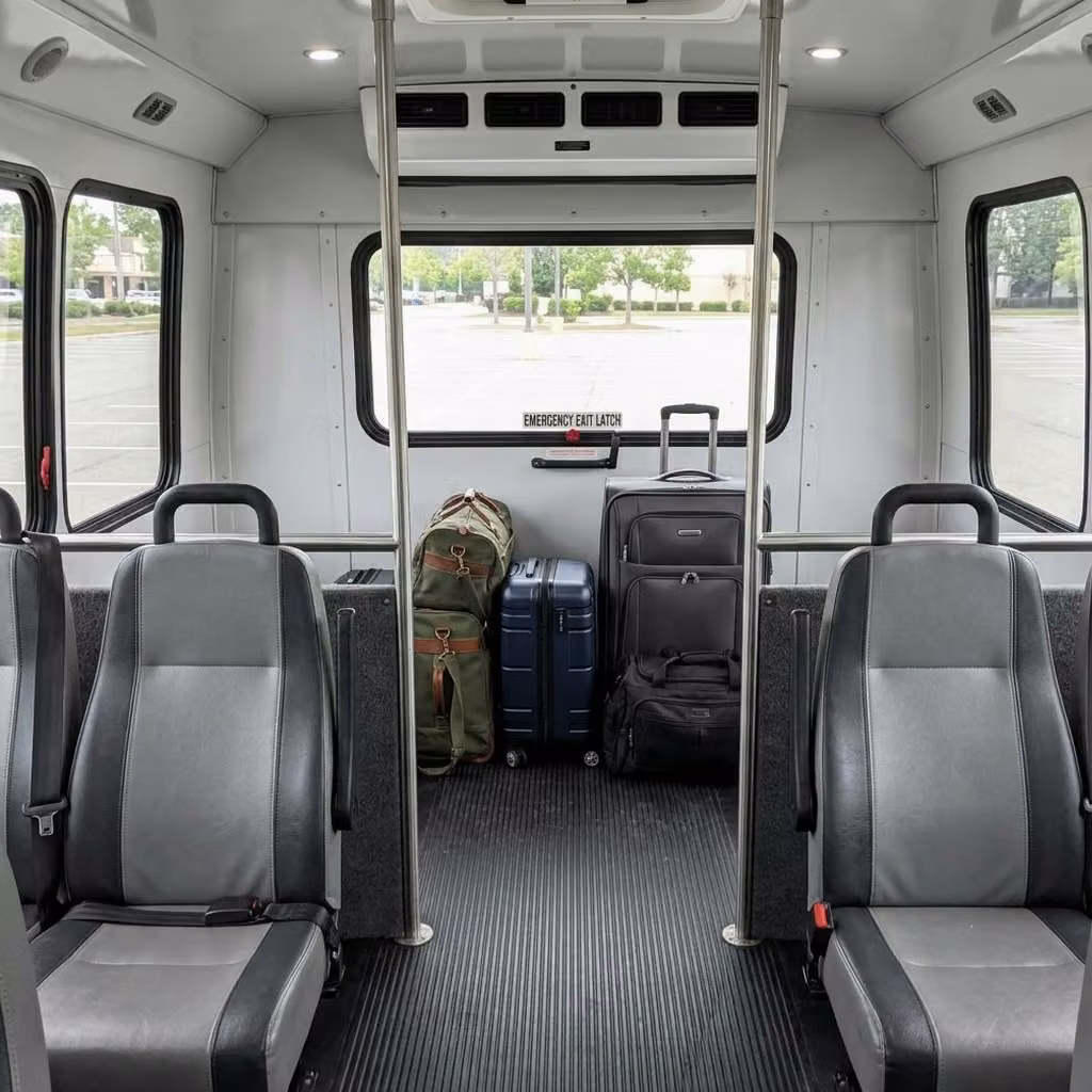 riviera beach 28 passenger minibus luggage area