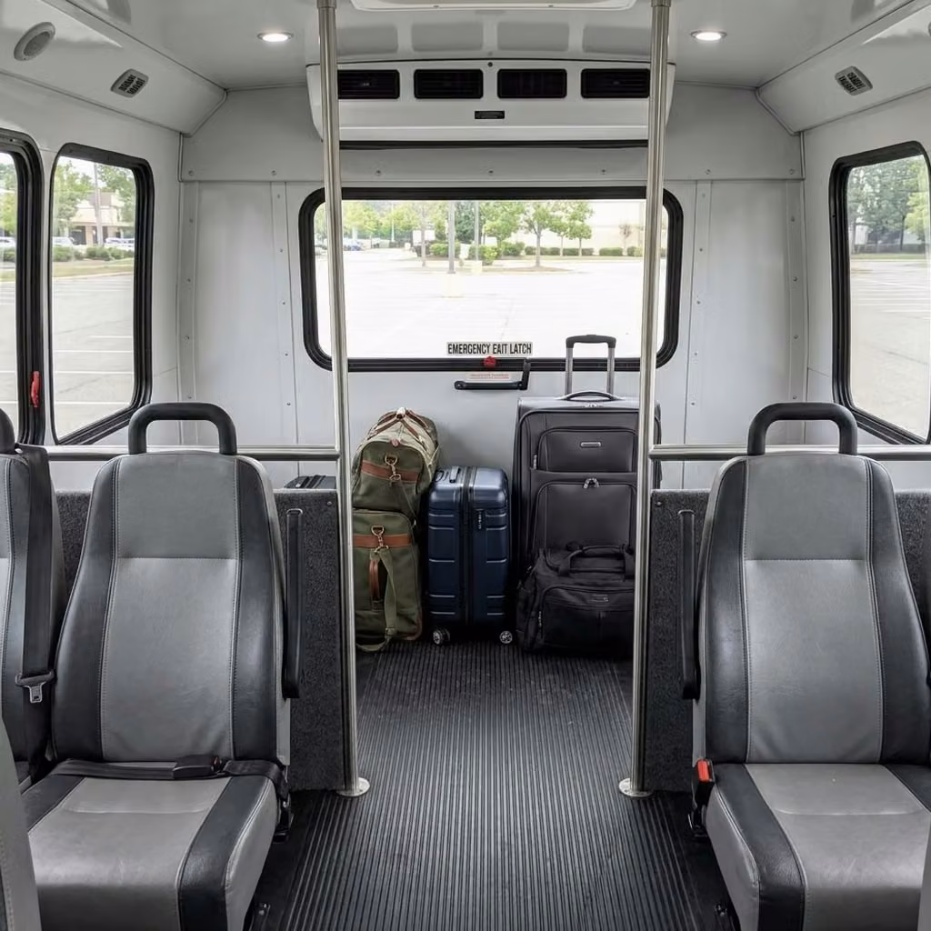 riviera beach 35 passenger minibus luggage area