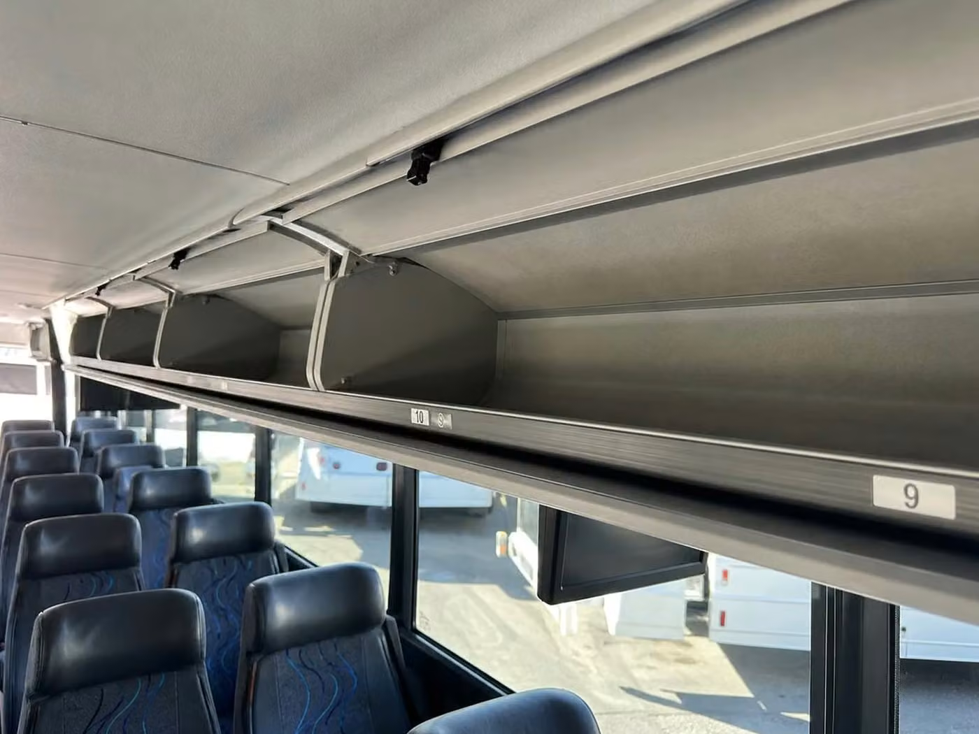 riviera beach 56 passenger charter bus overhead storage