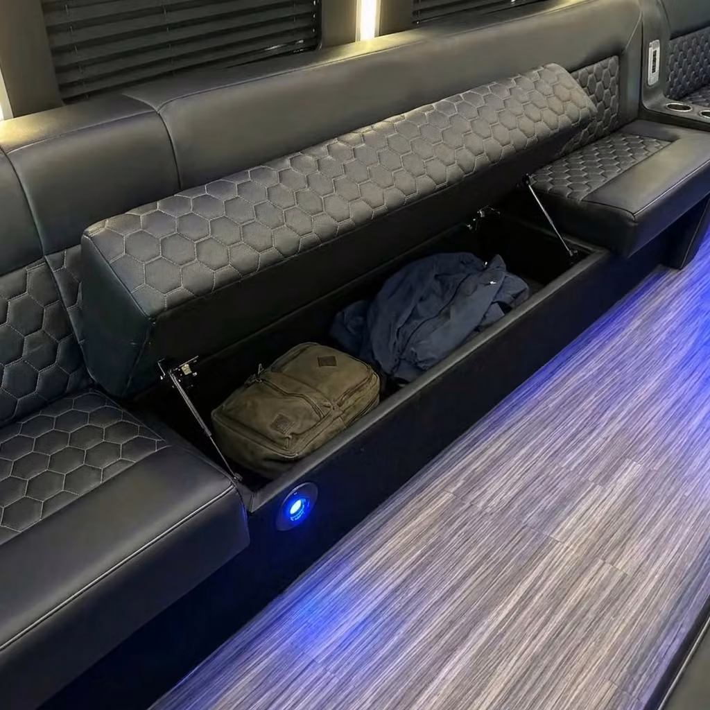 riviera beach party bus under seat storage