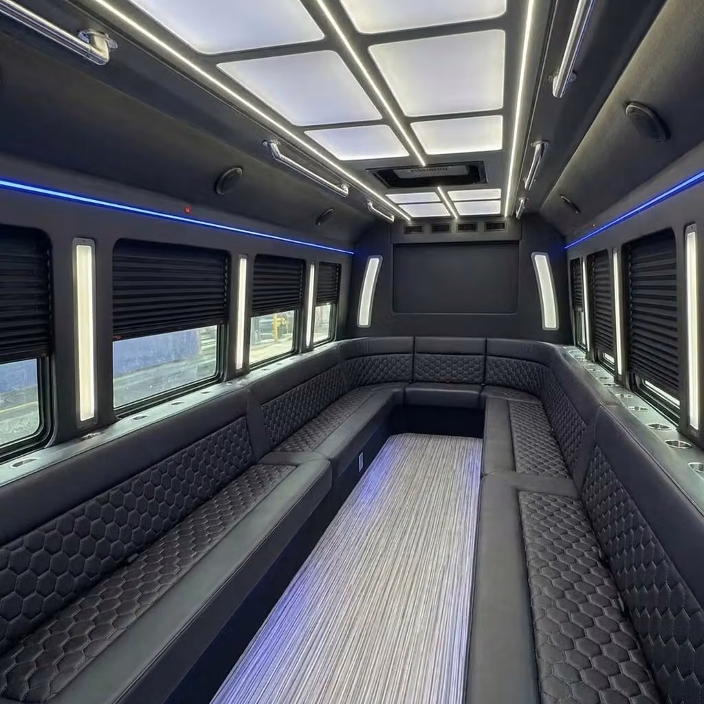 riviera beach party bus wraparound seating