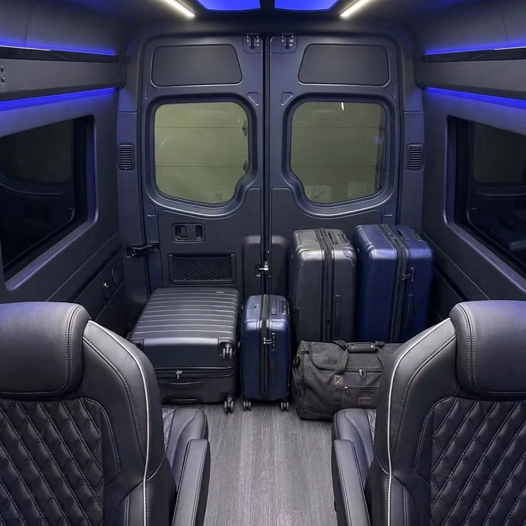 riviera beach sprinter van rental with driver luggage area